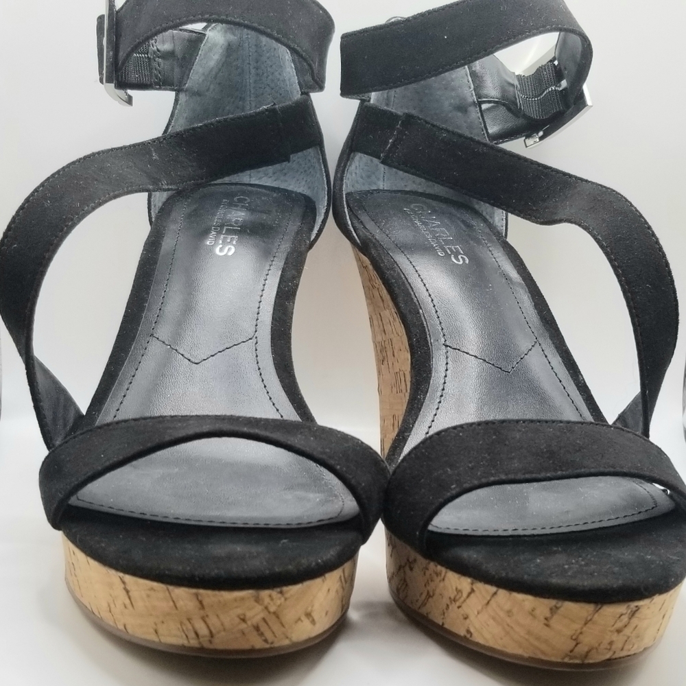 NWOT Charles David Wedge Cork Sandals Size 9